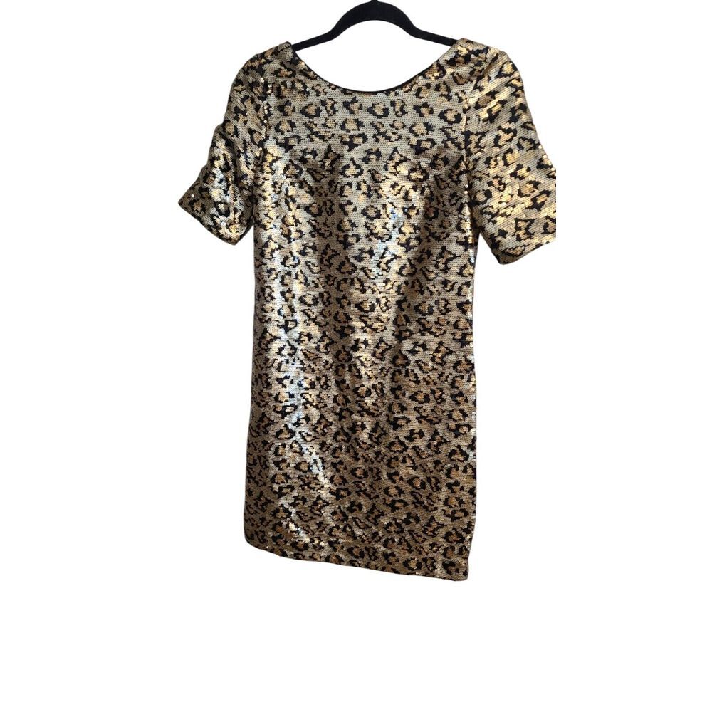 NWOT - BETSEY JOHNSON Women's GOLD & BLACK SEQUIN DRESS Sz: 0